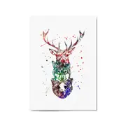 Animal Heads Man Cave Deer Wolf Bear Wall Art