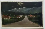 VTG 1930 PC HAZLEWOOD & THE BALSAM MOUNTAINS BY MOONLIGHT NEAR WAYNESVILLE NC