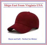 New Soft Warm Maroon/Red Corduroy 6 Panel Baseball Cap Winter Hat Fast Shipping!
