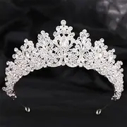 [Generic] Women Elegant Bridal Crystal Beads Tiara Wedding Party Crown Hair Dress Accessories