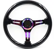 Universal 14" 350Mm Car Racing Steering Wheel Quick Release Drifting Neo Chrome