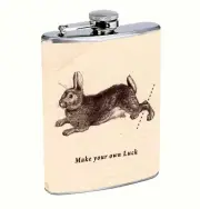 Bunny Luck 8oz Stainless Steel Hip Flask Drinking Liquor