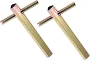 ABOOFAN 2pcs Emergency Elevator Door Key With Long Handle 7-a100mm Galvanized Iron Triangle Key For Lift Access Heavy-duty Elevator Maintenance Tool