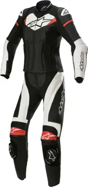 Alpinestars Stella GP Plus Ladies Two Piece Motorcycle Leather Suit, black-white-red, Size 44 for Women Black White Red