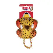 Kong Cozie Tuggz Crinkle Plush Squeaker Rope Tug Toy For Dogs - Cheetah 1 X Medium/Large