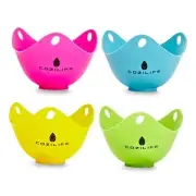 Egg Poacher – Silicone Egg Poaching Cups with Ring Standers, For Microwave or
