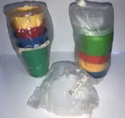 Tupperware Bell Tumbler Vtg Sheer Flat Sipper Seal Sippy Snack Cup Set 4 Colors