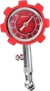 SWOOMEY Heavy Duty Metal Tire Pressure Gauge for Automotive Trucks Accurate Air Pressure Measurement Tool Stylish Red Design Easy Automatic Detection for Safe Driving Conditions
