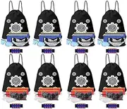 POKONBOY Compatible with Nerf Party Supplies for Kids - Accessories for Blaster Gun Toy Birthday Party Favors, Includes Darts Wristbands Tactical Face Mask and Safety Glasses for Two Teams