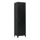 Randy & Travis Machinery Single Door Metal Locker Cabinet - Black with Legs