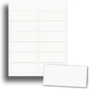 Heavyweight 80lb White Matte Printable Place Cards for Table Setting - 25 Sheets / 150 Tent Cards - 6 per page 1 7/16" x 3 3/4" Printable Name Card Paper for Inkjet/Laser Printers