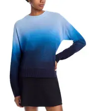 Aqua Brushed Ombre Cashmere Crewneck Sweater - Exclusive