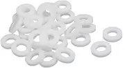uxcell PTFE Flat Washers 10mm OD 5mm ID 2mm Thickness Sealing Gasket for Faucet Pipe Water Hose, White, Pack of 30