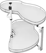 Corner Cabinet Organizer with Height Adjustable 2 Tiers Rotating Tray and Retractable Swing Design Space Saving Storage on for Home (800 1000mm)