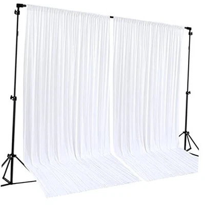 Backdrop Curtains 2 Panels, 10 Feet Wrinkle-Free W4' x H10'(2 panels) White