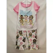 Cocomelon Girls Pajama Set Size 4t Short Sleeve Shirt Fleece Pants Pink