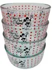 Set of 4 MICKEY MOUSE The True Original Pyrex Glass 16 oz Open Bowls New