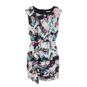 Rebecca Minkoff Women's Geo Floral Jenson Dress Sz 8 Navy Combo
