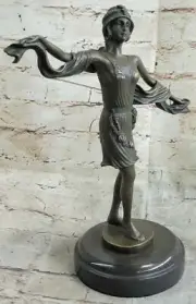 1920 Style Hot Cast Hand Made Dancer with Cocktail Dress Bronze Sculpture Gift