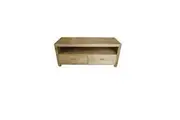 MF Solid Oak Timber 2-Drawer Entertainment Unit