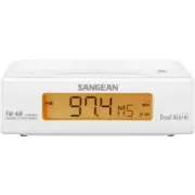 SANGEAN RCR5W Basic AM / FM Bedside Clock Radio - White AM/FM Digital Tuner