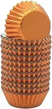 Huaswan Orange Foil Cupcake Liners Mini Paper Baking Cups for Party, Birthday and More, 240-Count