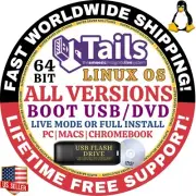 TAILS LINUX ISO 6.15 BOOTABLE ANONYMOUS LIVE/FULL BOOT USB/DVD 64BIT MAC/PC