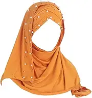 [Generic] Hijab Scarf with Beads Muslim Hijab Long Turban Head Scarf Shawl Wrap for Women