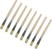 Luxshiny 12pcs Bristle Brush Wooden Handle Oil Painting Brush for BBQ Baking Cleaning Non-Shedding Bristles
