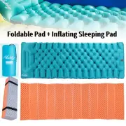 Closed Cell Foam Proof Foldable Sleeping Pad + Blue Self-Inflating Sleeping Pad