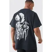 Mens Black Oversized Korn Band License T-shirt
