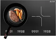 Induction Cooktop, Electric Cooktop 2 Burner, Double Induction Cooktop, 3600W Portable Hot Plate LED Sensor Touch Energy-Saving with Child Safety Lock & Timer