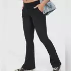 OFFLINE By Aerie Black Ribbed Pocket Foldover Low Rise Flare Legging XS Short