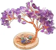 PartyKindom Crystal Ornaments Jade Tree Green Aventurine Tree Green Aventurine Bonsai Tree Money Tree Gem Tree Gemstone Tree Chakra Trees Green Aventurine Feng Shui Tree Purple Wooden