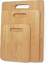 Clevinger Bamboo Chopping Board 3pcs Set Kitchen Serving Cutting Wooden Platter BPA Free Perfect for Any Kitchen. Cut Meat, Veggies- Anti-Bacterial and Sustainable (1 Set)