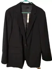 Nwt $398 Elie Tahari ALECA One Button SOLID BLACK Jacket Blazer SIZE 24 Plus