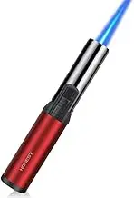 Blow Torch Refillable Torch lighter hand Tool Indoor and outdoor using camp BBQ Portable Torch lighter without gas (Red A)