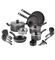T-fal B087SKDW Easy Care 18 -Piece Nonstick Cookware Set Thermospot - Black