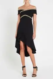 BNWT SASS & BIDE "Enlightenment" Embellished Off The Shoulder Dress Sz 14 - $750
