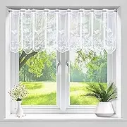 Kitchen Curtains Cafe Curtains Rod Pocket Short Curtain Small Window Curtain Semi Sheer Curtains for Small Windows Bathroom Bedroom 1 Piece 45 x 144 cm
