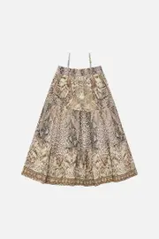 KIDS CONVERTIBLE SHIRRED MAXI SKIRT 4-10 LOOKING GLASS HOUSES