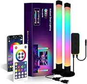 Daseeme 2-Pack RGB Corner Floor Lamp for Living Room APP Smart Music Sync Color Changing LED Lights Bedroom Colorful Decoration Lamp Soft Mood Lighting Dimmable with Remote Control