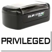 Slim Pre-Inked Privileged Stamp Size 1/2" Tall x 1-1/2" Wide