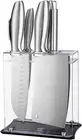 7pc Stainless Steel Kitchen Knife Set with Holder, Scissors & Sharpener