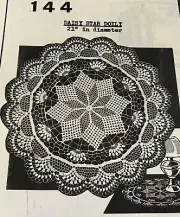 #144 Vintage Daisy Star Doily 21 inches Pattern to CROCHET (Repro)