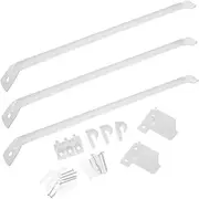 KALLORY 1 Set Rv Awning Shelf Brackets Set with Wire Clips and End Brackets Shelving Support Racks Replacement Parts Desk Organize Cables for Trailers Campers Use