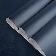 IDEALROOM 40cmx9m Dark Blue Peel and Stick Wallpaper Self Adhesive Solid Green Contact Paper Waterproof Vinyl Wrap Removable Thick Frosted Wall Decals for Apartment Bedroom Bathroom Kitchen Renovate