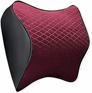 Comfortable Space Memory Foam Neck Pillow Car fit for Se-at Head Support Cushion Travel Pillow Comfortable Headrest Auto Accessories (Color : Beige) (Color : Black Red)