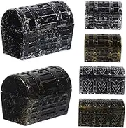 Decorative Mini Treasure Boxes 6pcs Pirate Treasure Chests Vintage Style Storage Boxes Toy Props Party Supplies