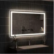 Bathroom Vanity Mirror 36" W x 30" H LED Light Anti-Fog Rectangular Frameless